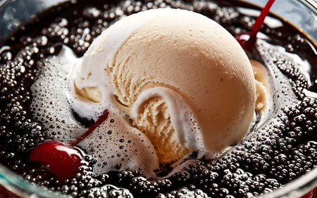Capture the essence of Root Beer Float in a mouthwatering food photography shotの素材