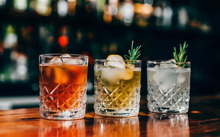 Strong alcohol drinks in barの素材