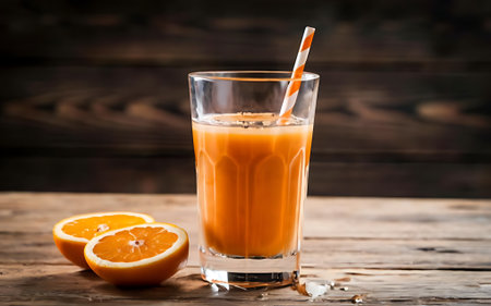 A glass of tasty orange juiceの素材