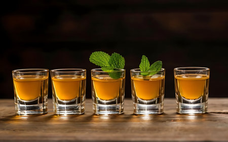 Alcohol shot glass tableの素材