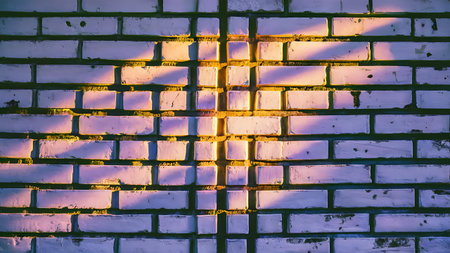 a cross on a brick wallの素材