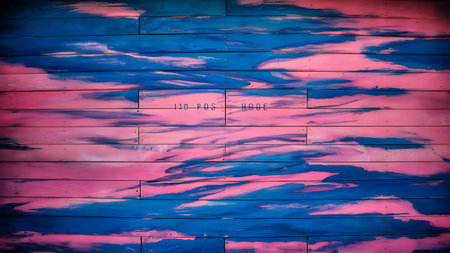 a painting of a pink and blue skyの素材