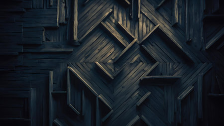 a dark wood wallpaper with a patternの素材