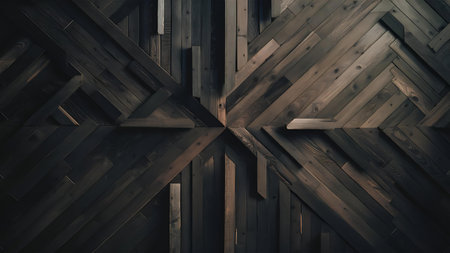 a wooden wall with a pattern of wood planksの素材