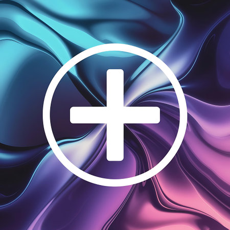 the cross logo on a purple and blue backgroundの素材