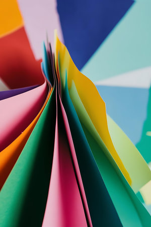 a colorful paper sculpture with many different colorsの素材