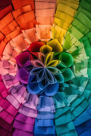 a colorful flower made of paperの素材