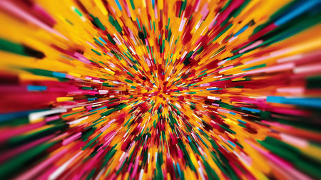 a colorful explosion of colored sticksの素材