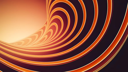 a spiral background with orange and yellow linesの素材
