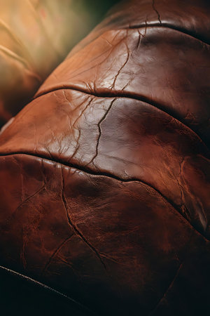 a brown leather couch with a brown leather couchの素材