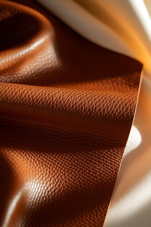 a close up of a brown leatherの素材