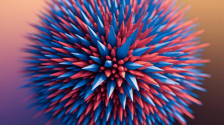 a close up of a red and blue flowerの素材