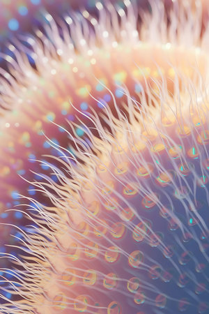 a close up of a white flower with many small white flowersの素材