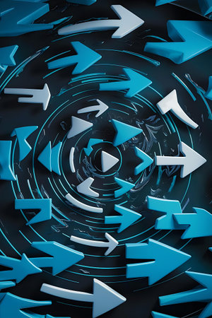 a bunch of arrows in a circleの素材