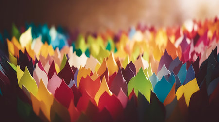 colorful paper flowersの素材