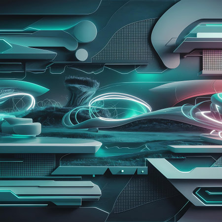 futuristic futuristic background with abstract shapesの素材