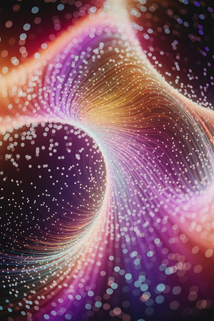 a colorful swirl with many dots and dotsの素材