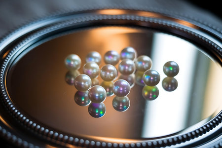 a mirror with some bubbles in itの素材