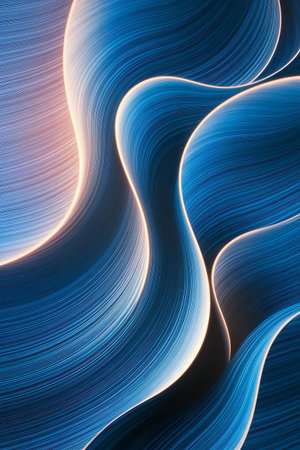 abstract blue waves backgroundの素材