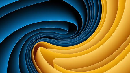 a blue and yellow background with a spiral designの素材