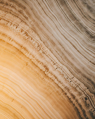 a close up of a yellow and brown marbleの素材