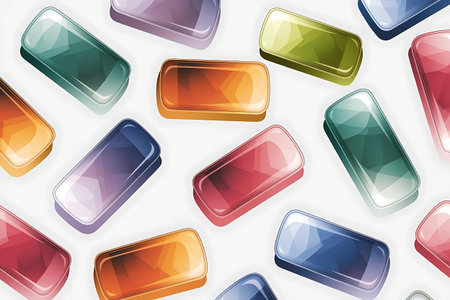 colorful glass buttons seam pattern vectorの素材