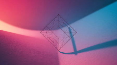 a geometric geometric design on a wallの素材