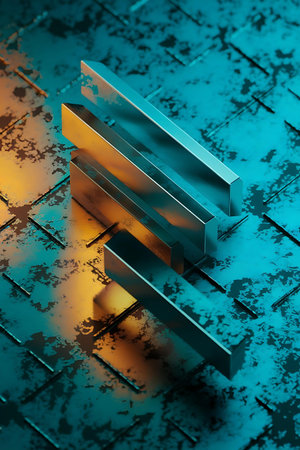 a metal object with a blue backgroundの素材