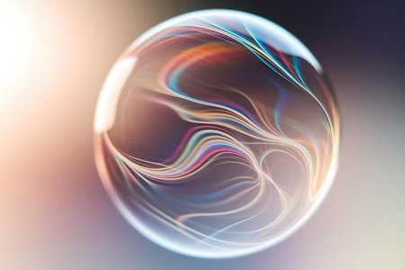 a soap bubble with a swirl patternの素材