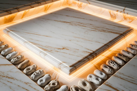 a picture of a marble table with a marble frameの素材