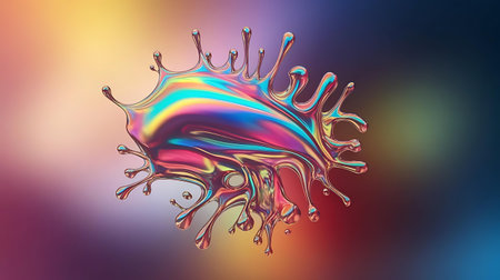 a colorful liquid splash on a colorful backgroundの素材