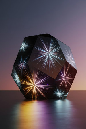 a large black object with a lot of lightの素材