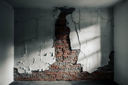 a brick wall with a hole in itの素材