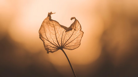a leaf with a light shining through itの素材