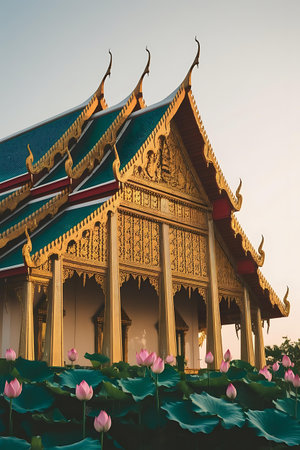 a building with a roofの素材