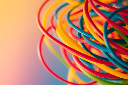 a bunch of colorful plastic strawsの素材