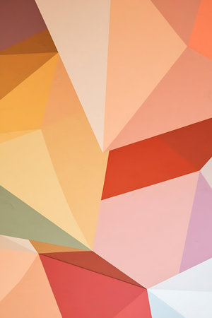 a colorful wall with many different colored shapesの素材