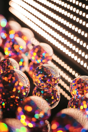 a bunch of colorful lightsの素材