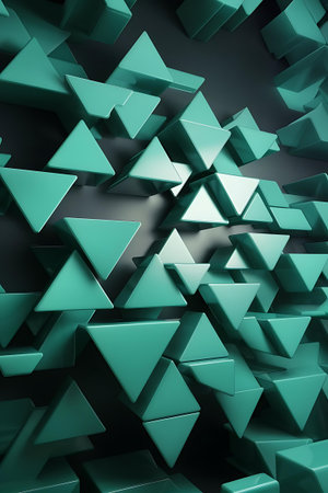 a green abstract background with many cubesの素材