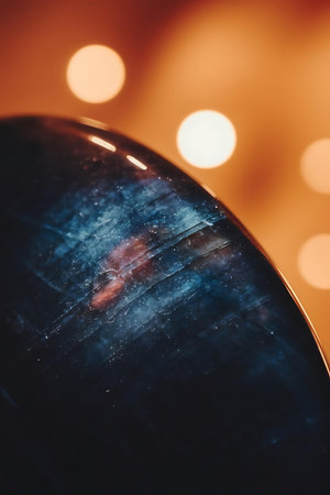 a close up of a glass ball with a blury backgroundの素材