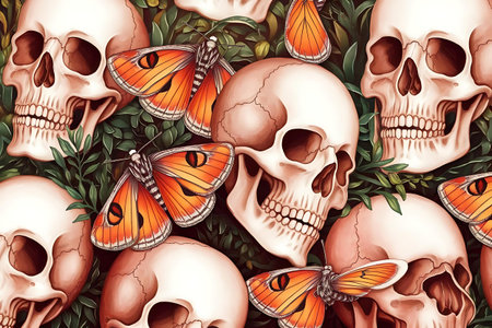 skulls and butterfliesの素材