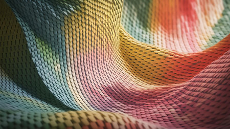 a colorful abstract pattern with a red, yellow, green, and blue hueの素材