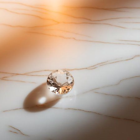 a diamond on a marble surfaceの素材