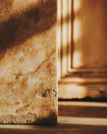 a marble block sitting on a floorの素材