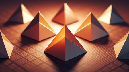 a group of pyramids on a circuitの素材