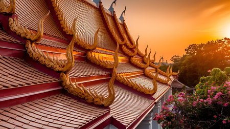 a roof with a dragon on itの素材