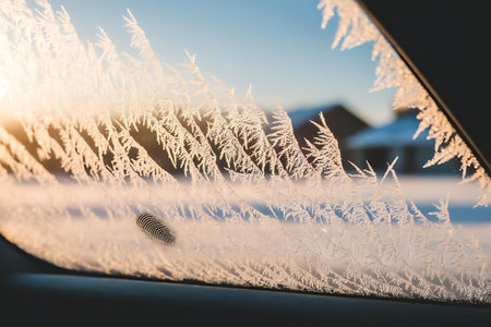 frost on a car windowの素材