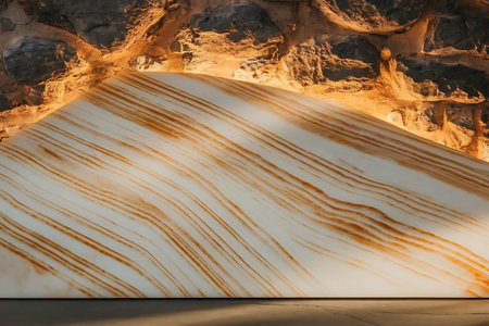 a large white slab of marble with a brown swirlの素材