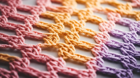 a close up of a crochetの素材