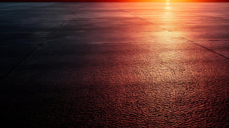 a sunset over a frozen lakeの素材